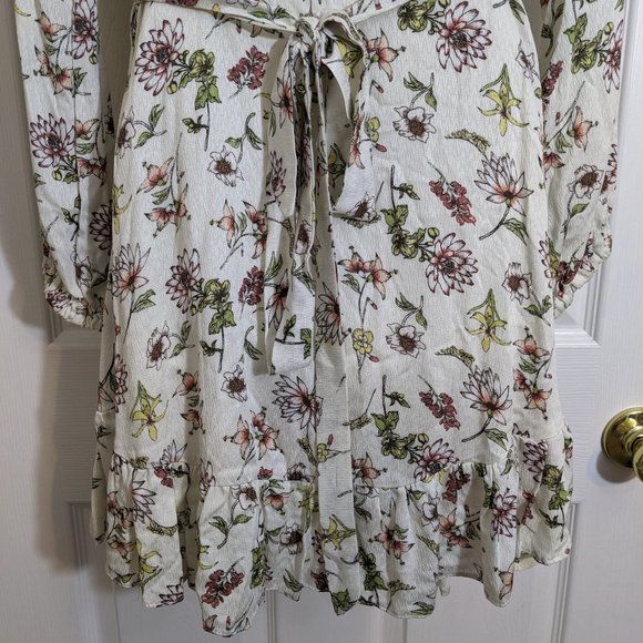 Taylor & Sage Floral Wrap Long Sleeve Ruffled Tier Hem Dress - size XS NWT - Picture 11 of 14